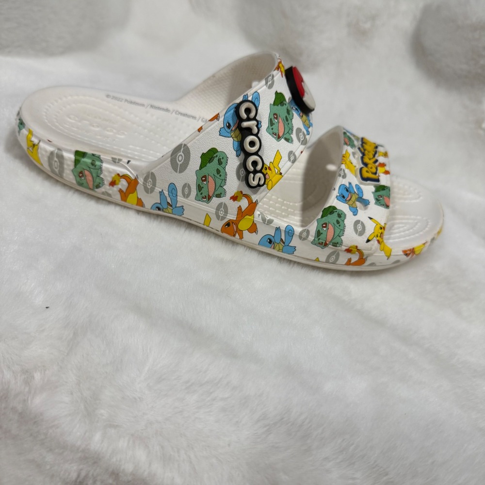Crocs Classic Pokemon II Sandals White Multi Pikachu Slides Mens 7 Womens 9 - Picture 6 of 8